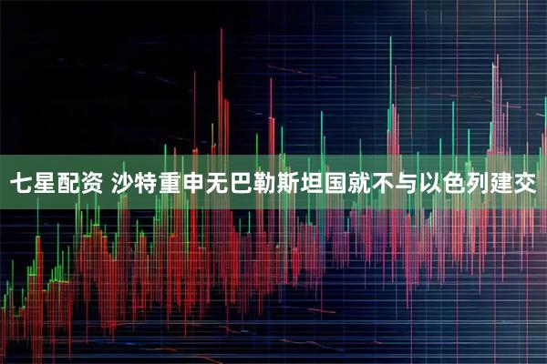 七星配资 沙特重申无巴勒斯坦国就不与以色列建交