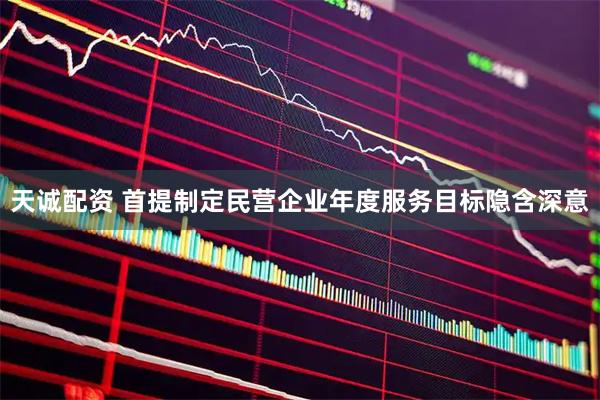 天诚配资 首提制定民营企业年度服务目标隐含深意